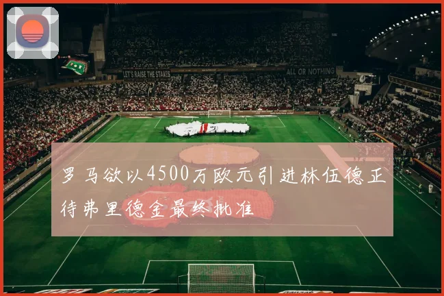 罗马欲以4500万欧元引进林伍德正待弗里德金最终批准